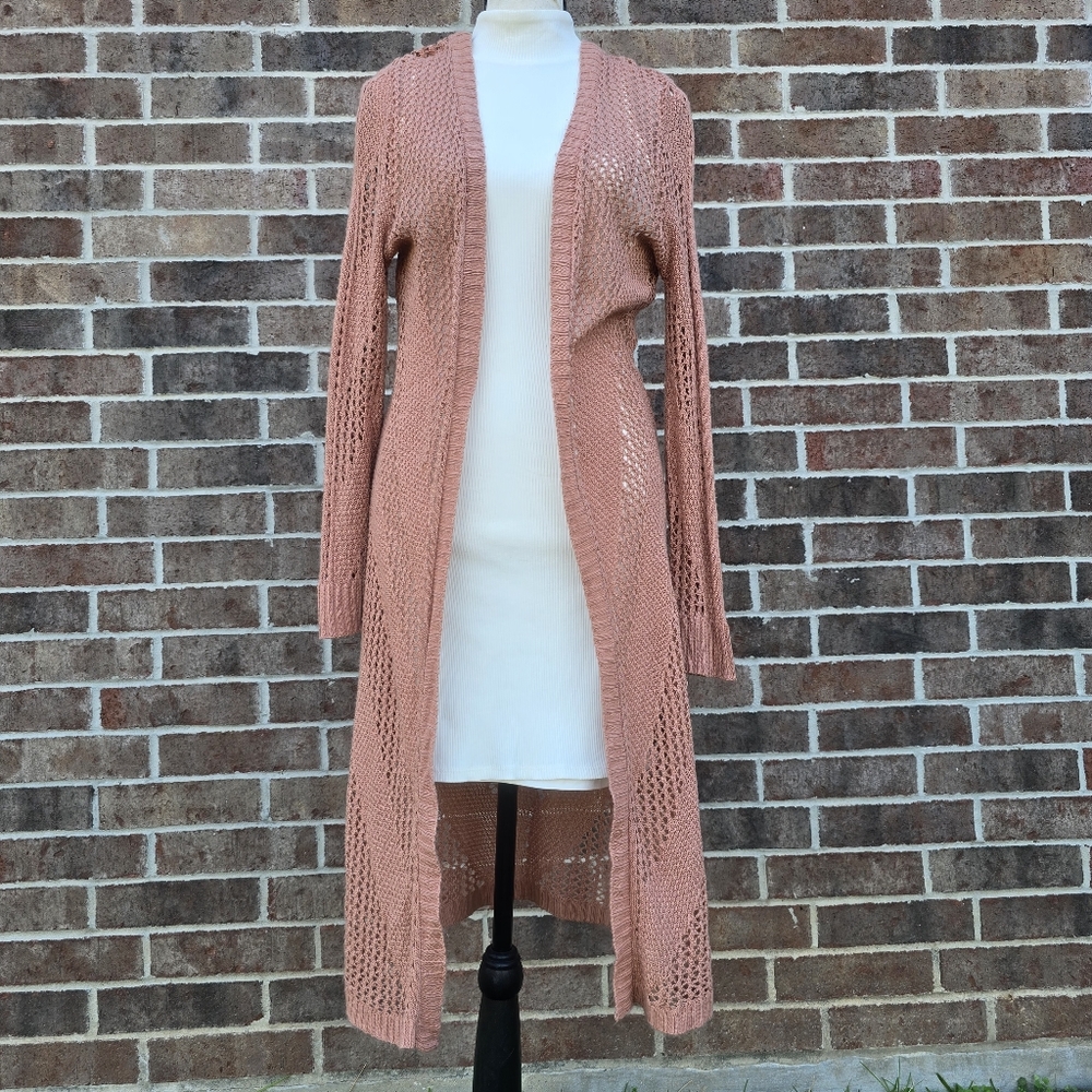Serendipity Long Open-Front Knit Cardigan – Size Medium